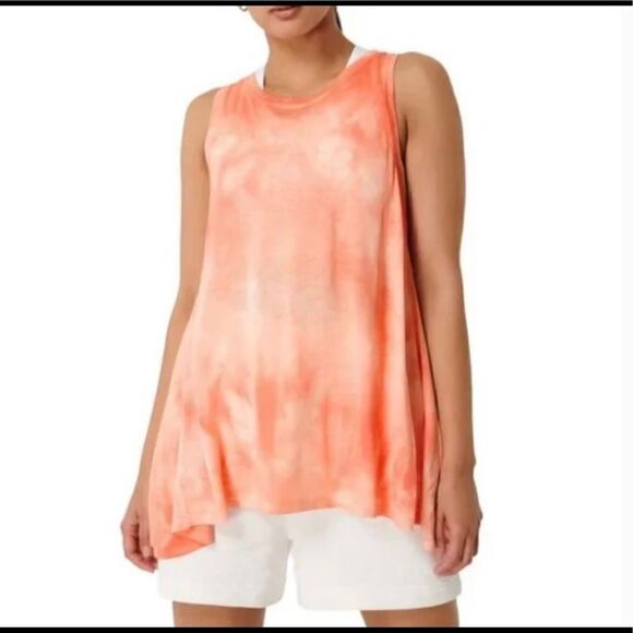 New Sweaty Betty Easy Peazy Tank Top In Nectarine Orange Tie Dye Sz Small - Picture 1 of 5